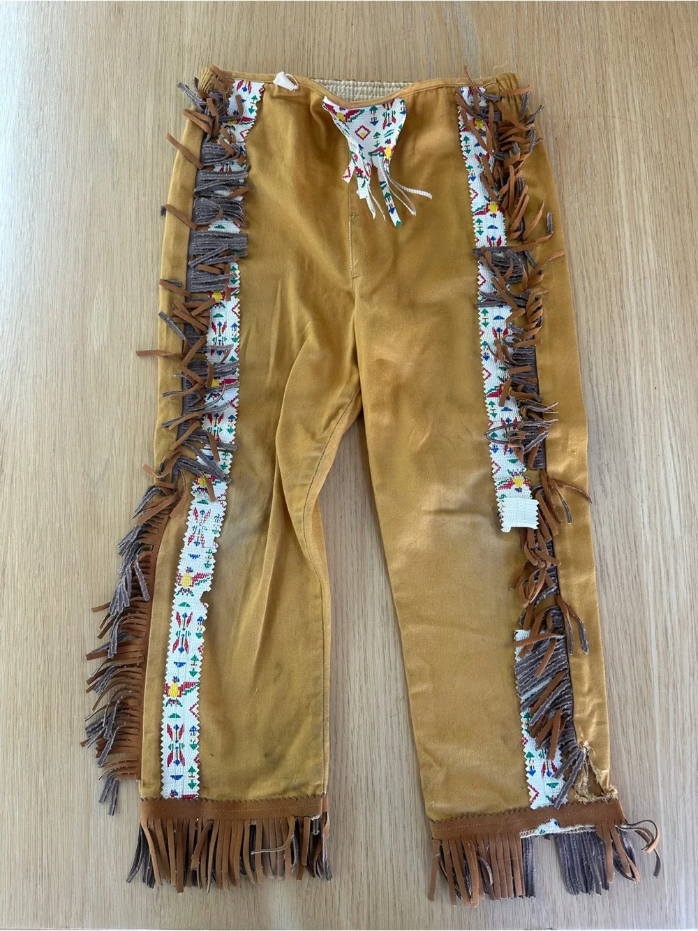 Vintage Kids Western Costume Set in Mustard with Brown Fringe
